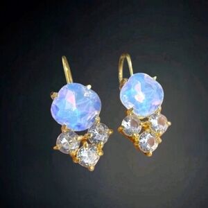 Anthropologie Sky Blue Crystal Earrings